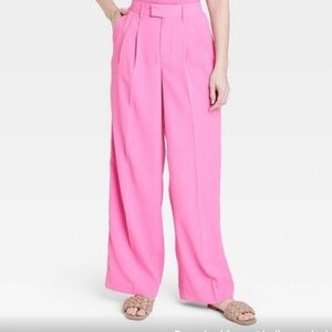 Pink Wide-Leg Women's Pants